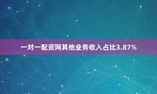 一对一配资网其他业务收入占比3.87%